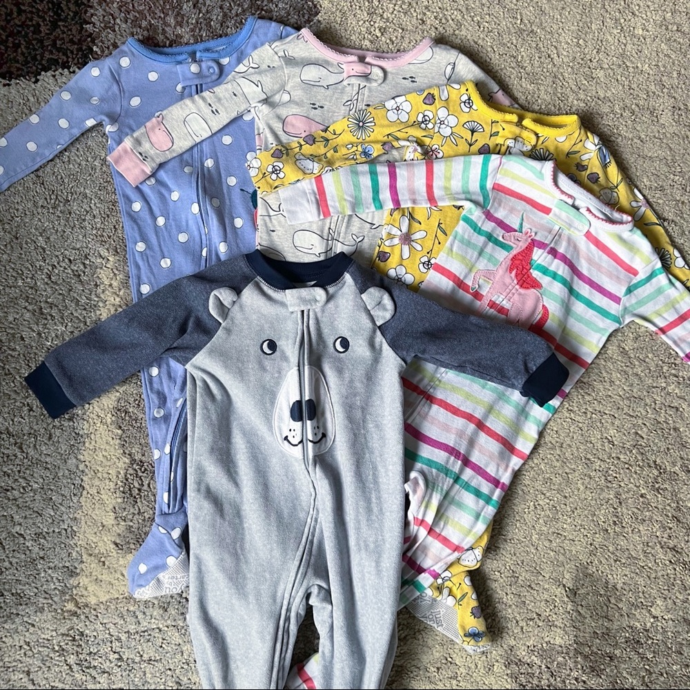 12 Month Foot Pajama Bundle Lot